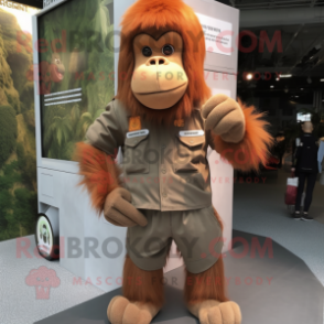 nan Orangutan mascot costume character dressed with a Cargo Pants and Beanies