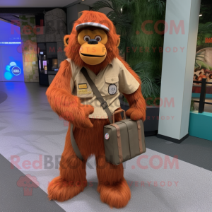 nan Orangutan mascot costume character dressed with a Cargo Pants and Beanies