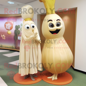 Tan Onion maskot kostume...