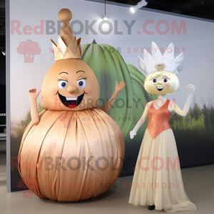 Tan Onion mascotte kostuum...