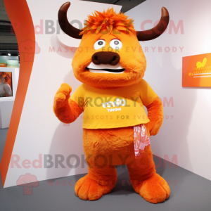 Orange Yak mascotte kostuum...