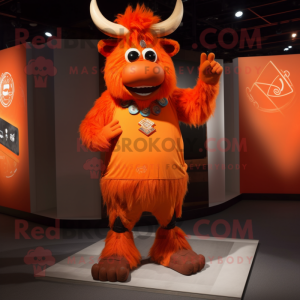 Orange Yak mascotte kostuum...