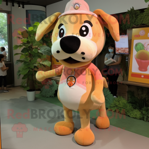 Peach Dog maskot kostume...