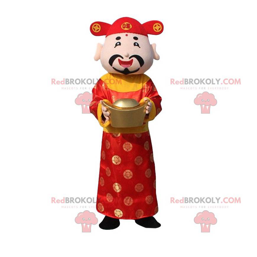 Maskot av rikdommens gud, asiatisk manndrakt - Redbrokoly.com