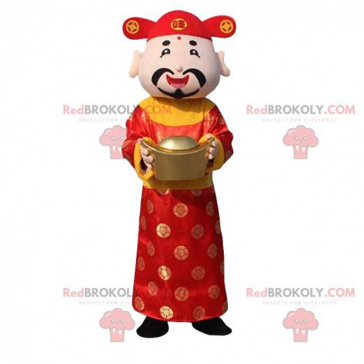 Mascotte del dio della ricchezza, costume da uomo asiatico -