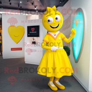 Gul pil av kärlek maskot...