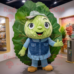Tan Cabbage Leaf maskot...
