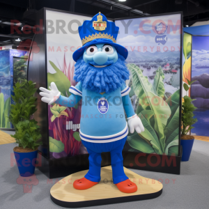 Blue King maskot kostym...