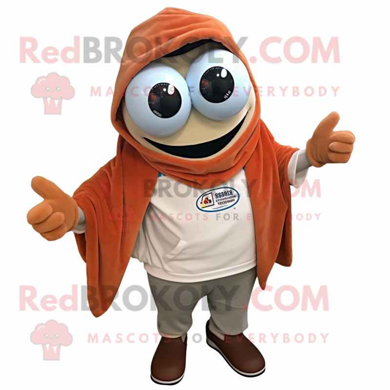 Rust Clam Chowder mascot costume character dressed with a Hoodie and Ties Rust Clam Chowder mascot costume character dressed with a Hoodie and Ties
