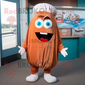 Rust Clam Chowder mascot costume character dressed with a Hoodie and Ties