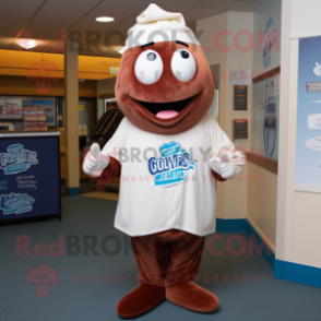 Rust Clam Chowder mascot costume character dressed with a Hoodie and Ties