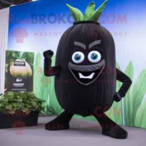 Black Beet mascot costume character dressed with a Bikini and Rings