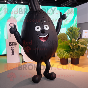 Black Beet mascot costume character dressed with a Bikini and Rings
