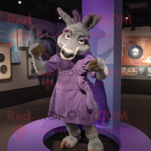 Purple Donkey maskot kostym...