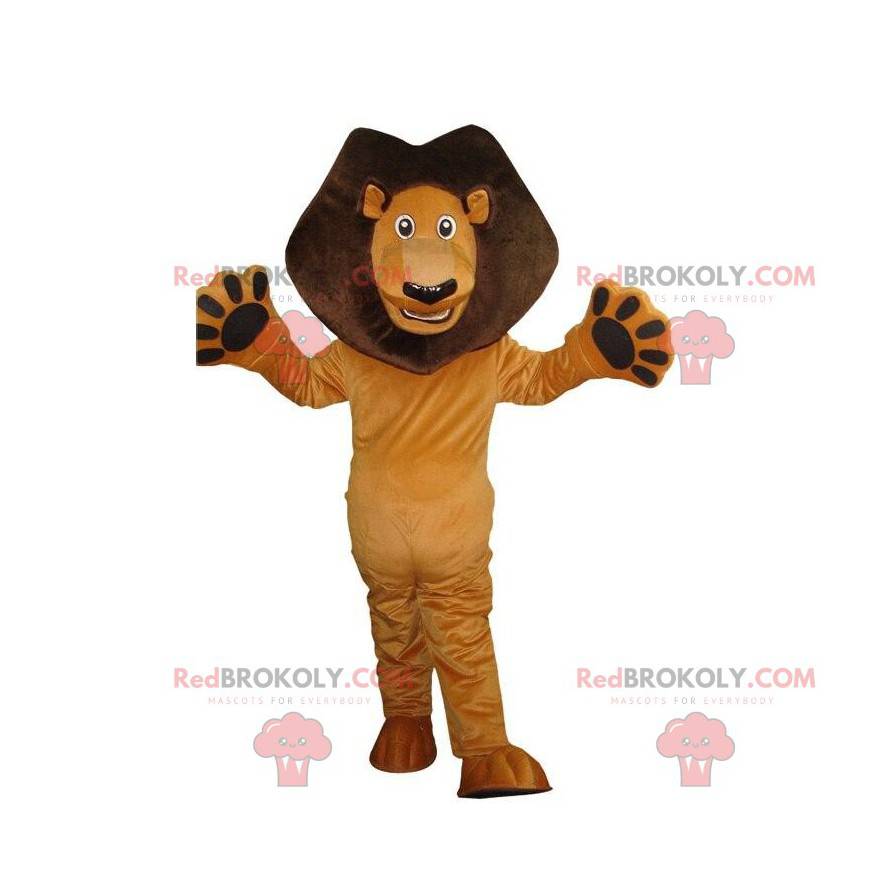 Mascote Alex, o famoso leão do desenho animado Madagascar -