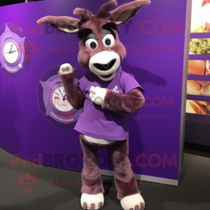 Purple Donkey maskot kostym...