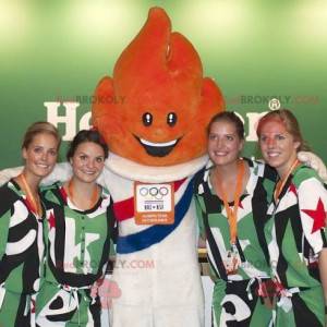 Orange flammemaskot fra de Olympiske lege - Redbrokoly.com