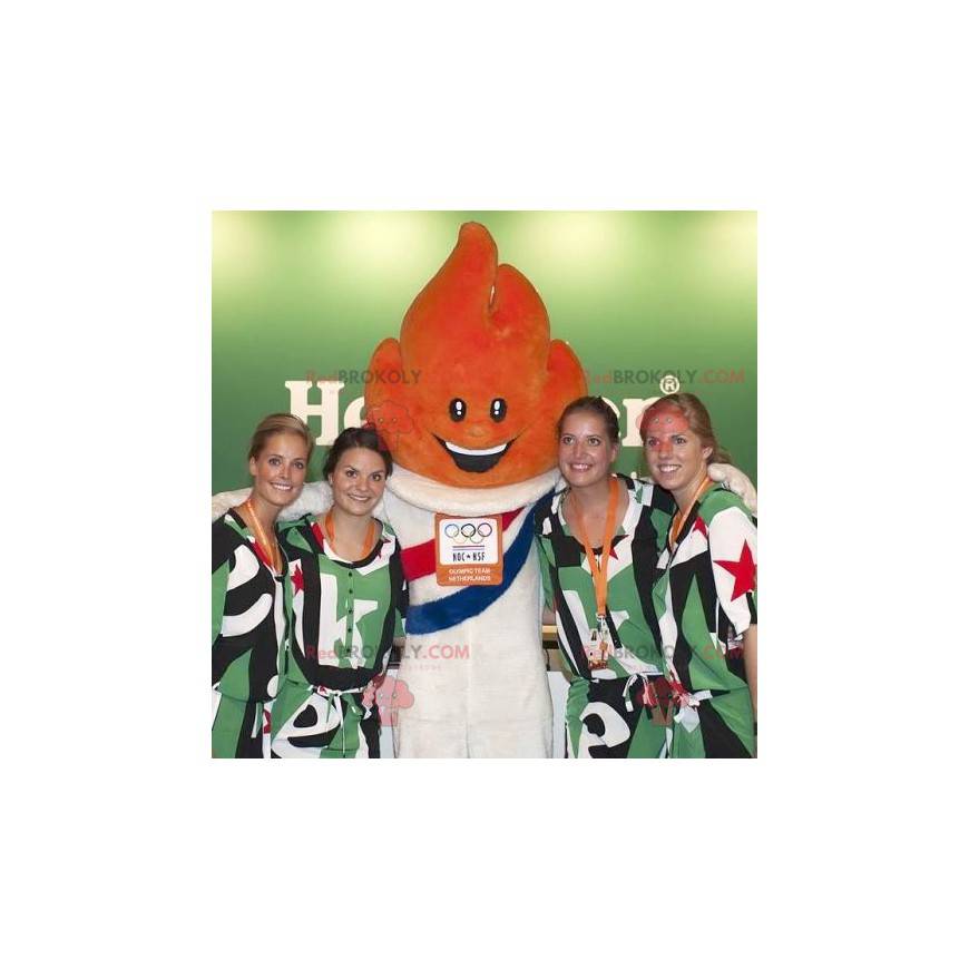 Orange Flammenmaskottchen der Olympischen Spiele -