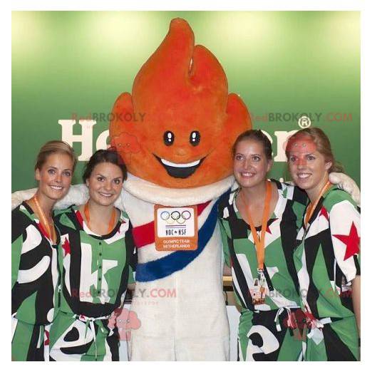 Orange flame mascot of the Olympic Games - Redbrokoly.com