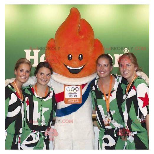 Orange Flammenmaskottchen der Olympischen Spiele -