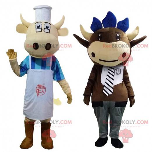 2 maskoti krávy, farmářské kostýmy - Redbrokoly.com