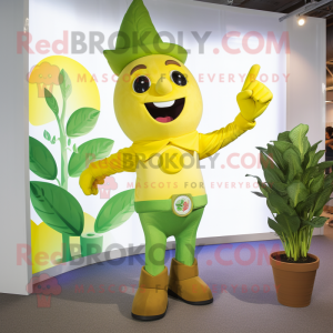 Geel bonenstaak mascotte...