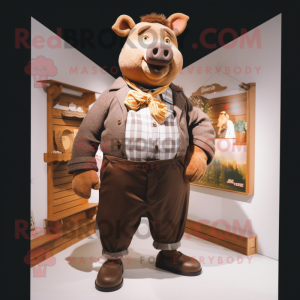 Brown Sow mascotte kostuum...