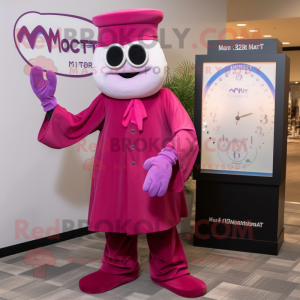 Magenta Zandloper mascotte...