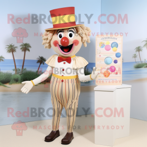 Beige Clown mascotte...