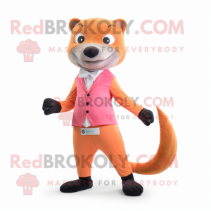 Peach Mongoose maskot drakt...