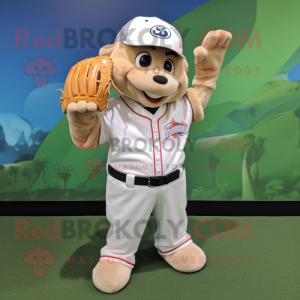 Hvit baseballhanske maskot...