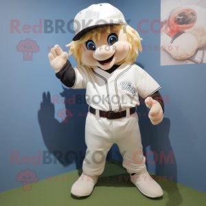 Hvit baseballhanske maskot...