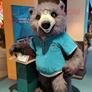 Teal Sloth Bear mascotte...