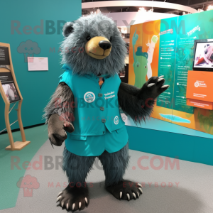 Teal Sloth Bear mascotte...