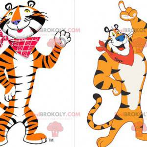 Mascotte du tigre Frosties célèbre tigre orange blanc et noir -