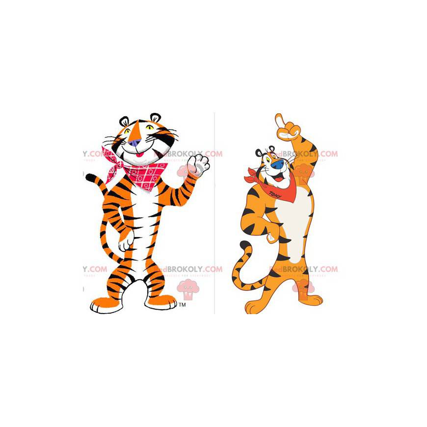 Mascotte du tigre Frosties célèbre tigre orange blanc et noir -