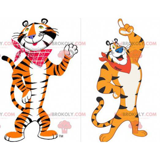 Mascotte du tigre Frosties célèbre tigre orange blanc et noir -