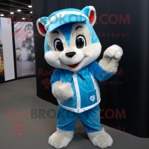 Sky Blue Chipmunk maskot...