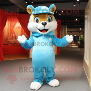 Sky Blue Chipmunk mascotte...