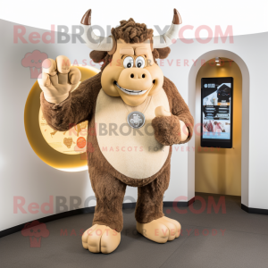 Beige Minotaur maskot drakt...