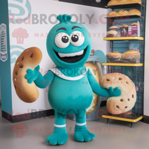 Teal Bagels mascotte...