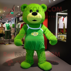 Grön Teddy Bear maskot...