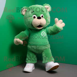 Groene teddybeer mascotte...