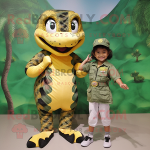 nan Python mascot costume character dressed with a Romper and Watches