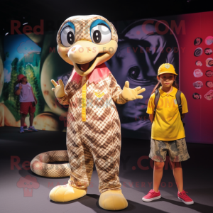 nan Python mascot costume character dressed with a Romper and Watches