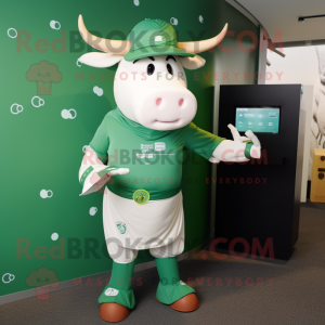 Green Bull maskot kostume...