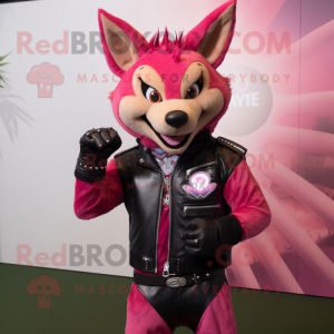 Pink Dingo maskot kostume...