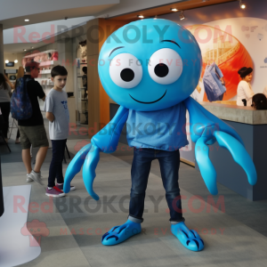 Cyan Crab mascotte kostuum...