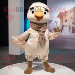 Beige Dove mascotte kostuum...