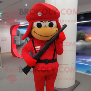 Red Sniper maskot kostume...